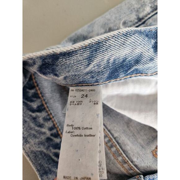 MOUSSY VINTAGE Cropped Distressed Tapered Skinny Jeans Sz 24 Inseam 23'' #1F414 - Picture 7 of 10